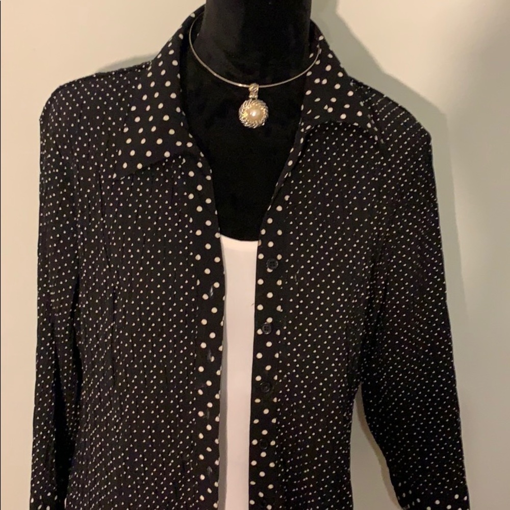 Black white polkadot extra large